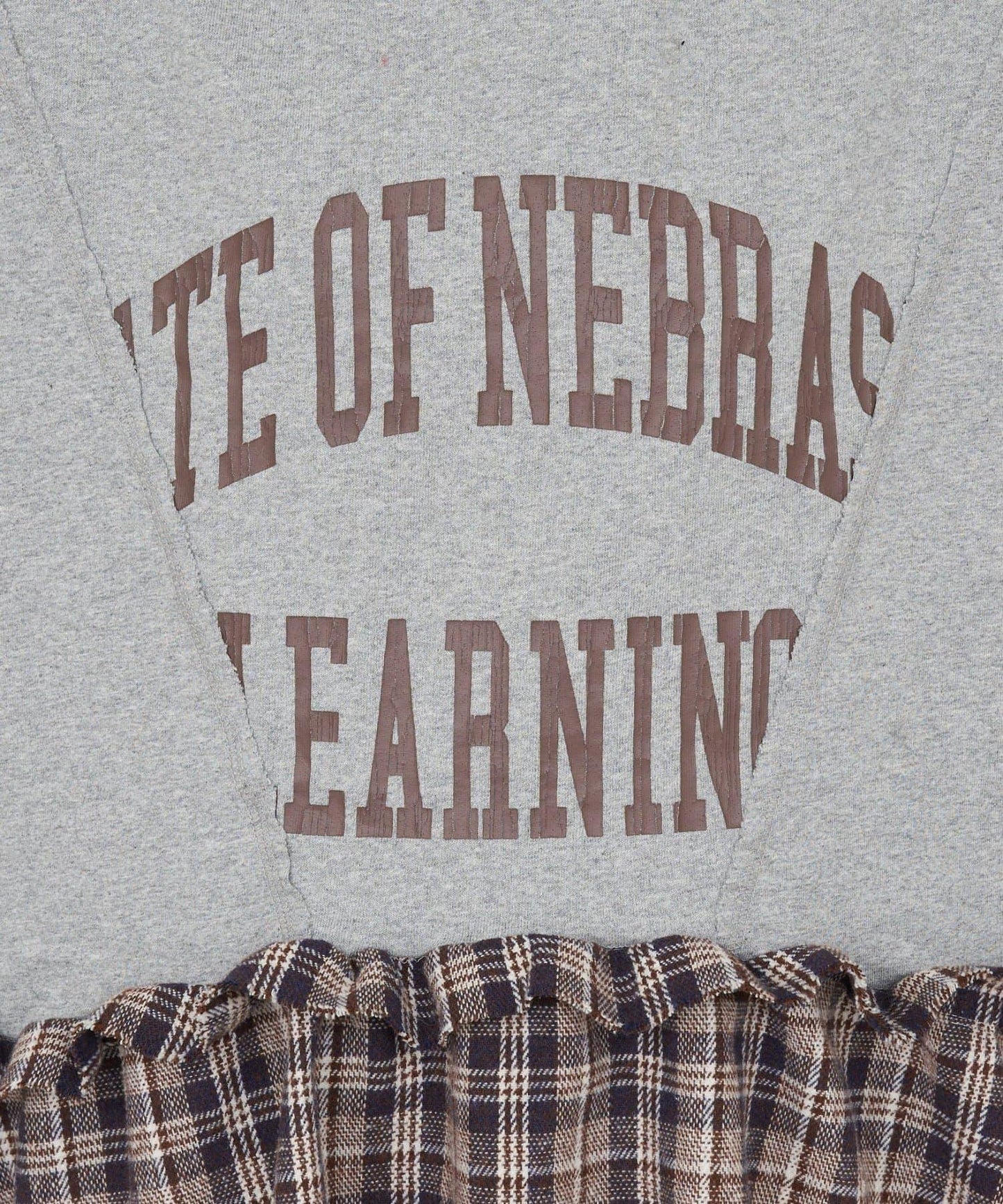 【etsinta/エシンタ】拼接格紋荷葉邊T恤