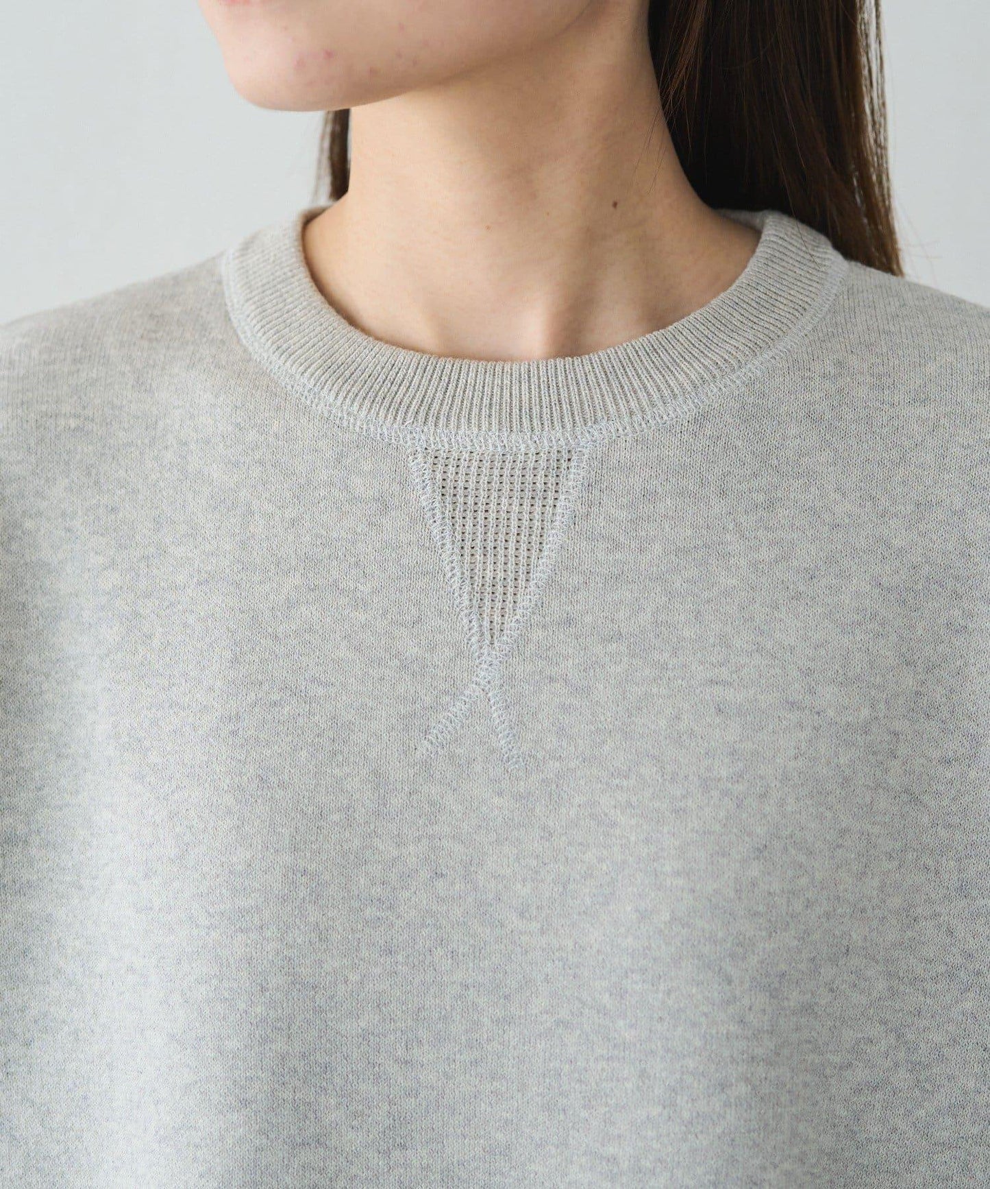 衛衣風格雙層提花針織衫