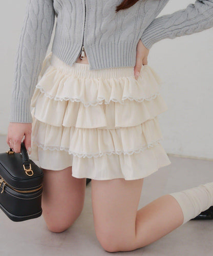 【RMAF】蕾絲荷葉邊迷你裙