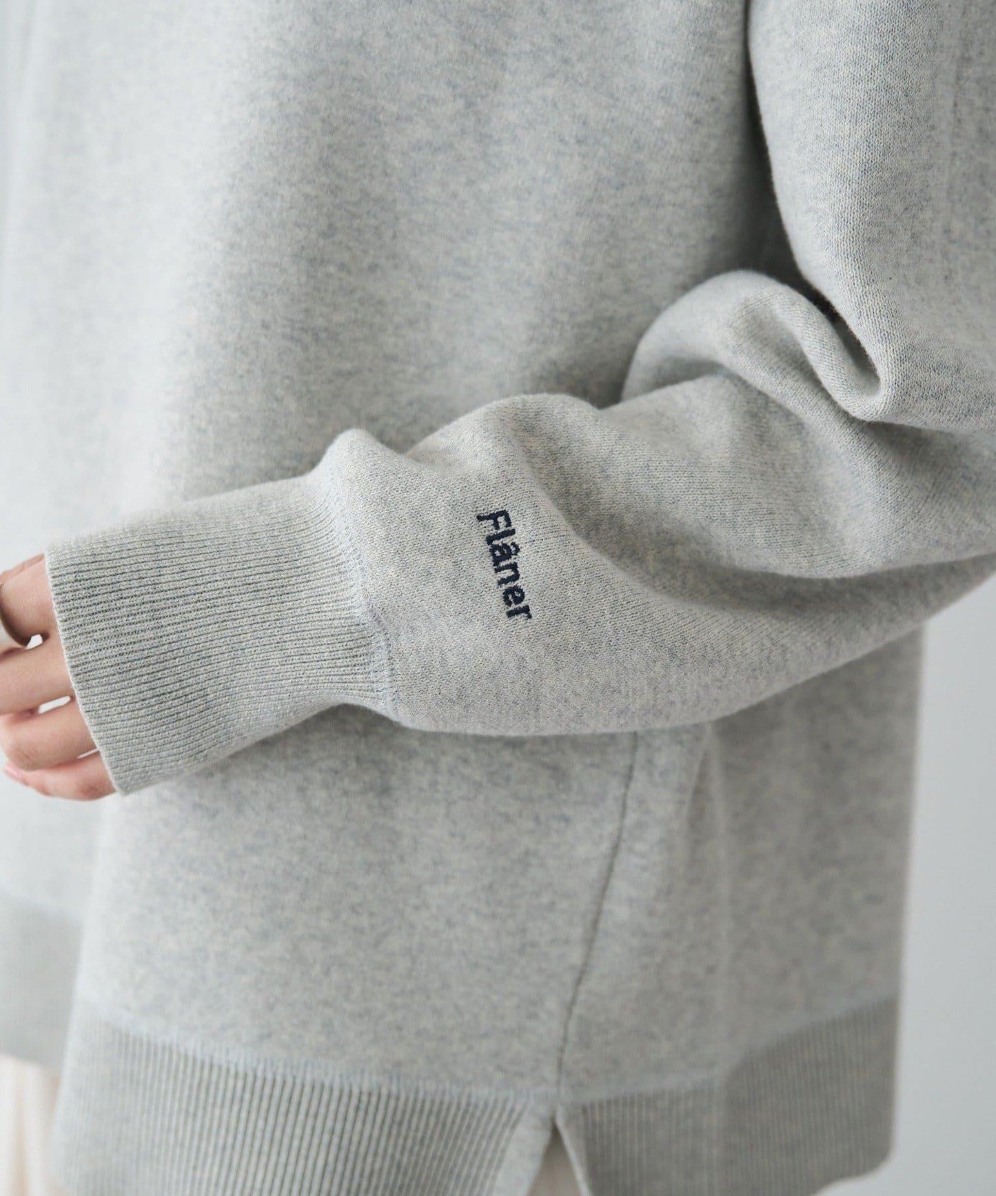 衛衣風格雙層提花針織衫