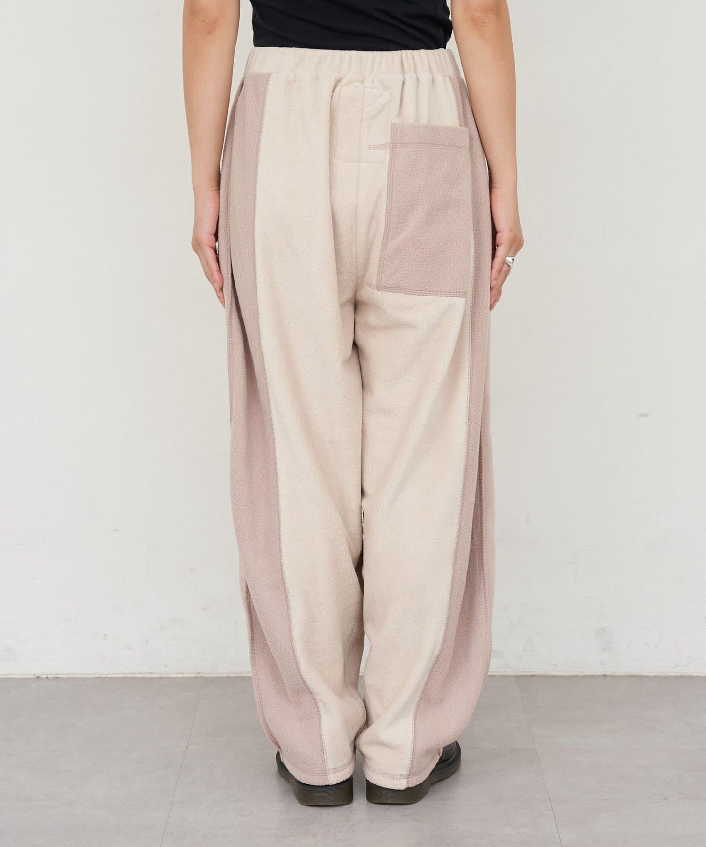 【etsinta/エシンタ】拼接羊羔絨休閒褲