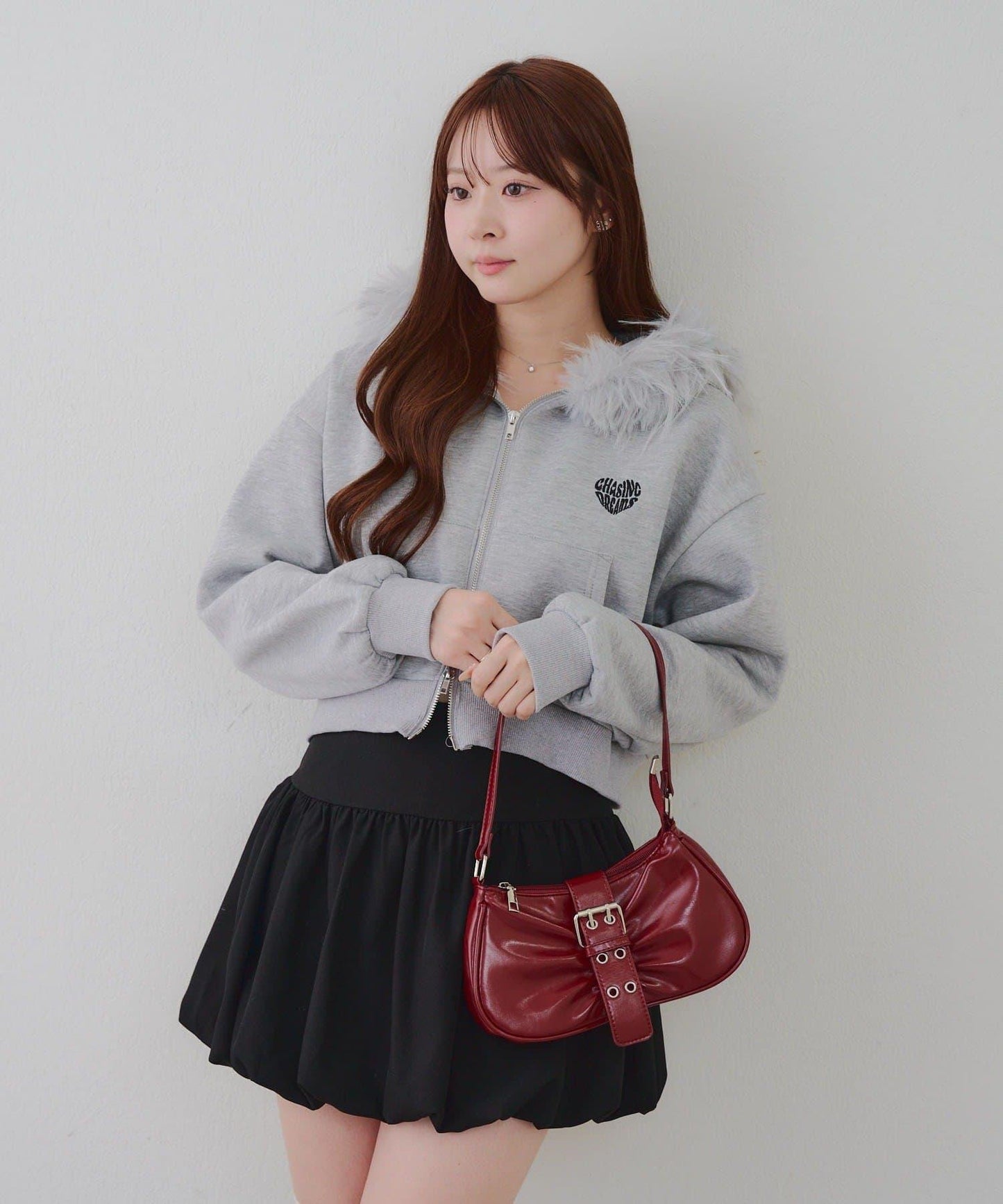 【RMAF】帶毛絨帽亮片連帽衫