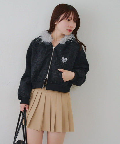 【RMAF】帶毛絨帽亮片連帽衫