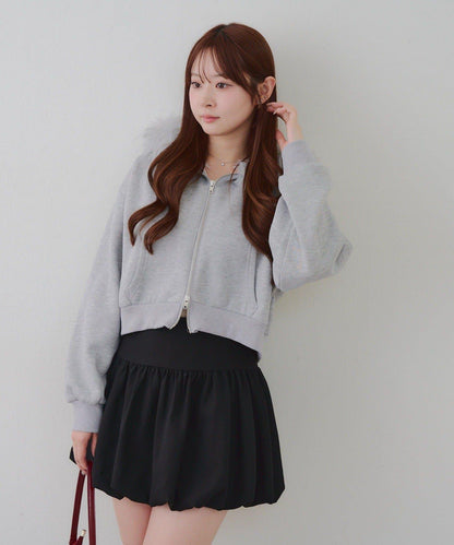 【RMAF】帶毛絨帽亮片連帽衫