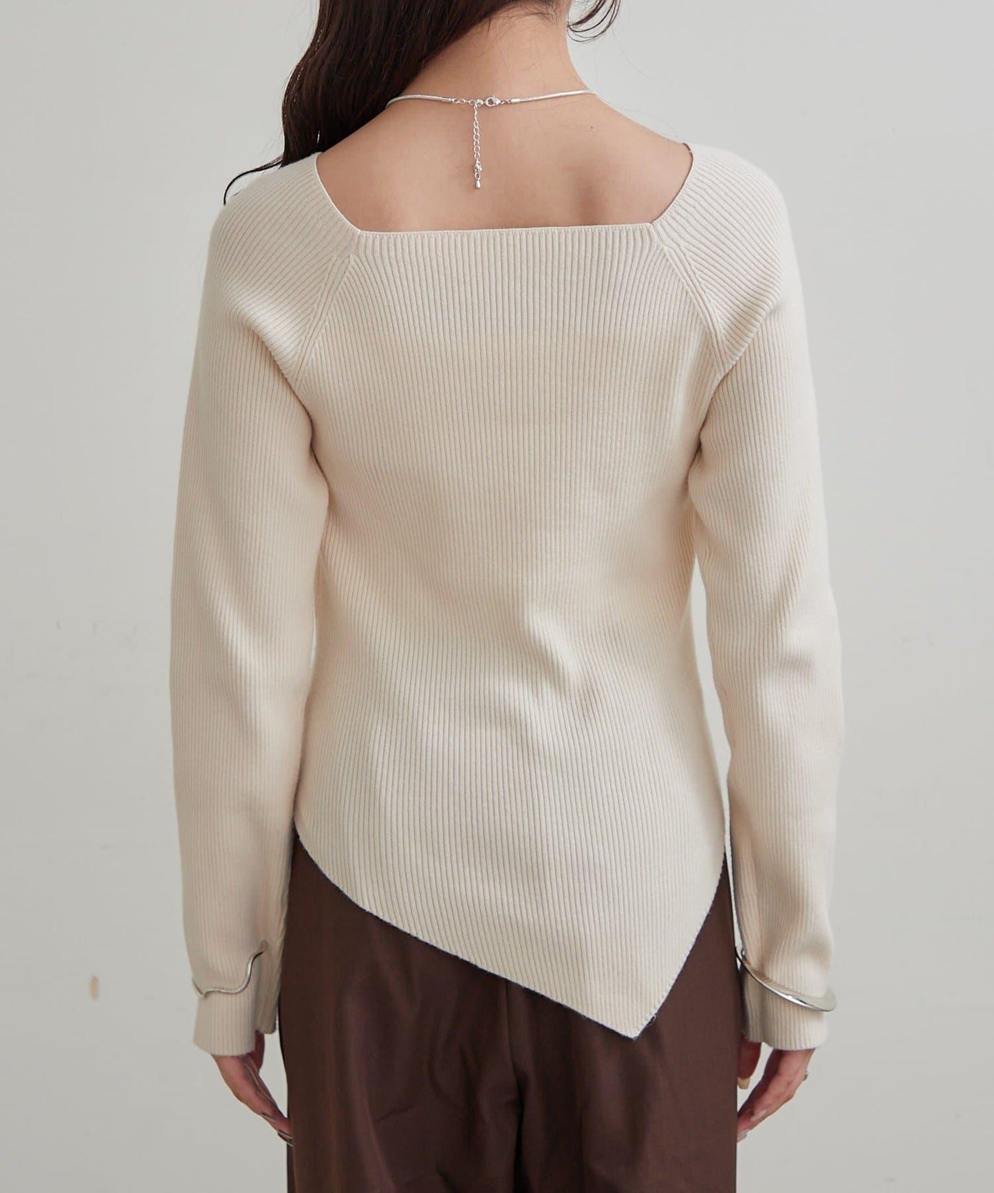 方領羅紋針織衫