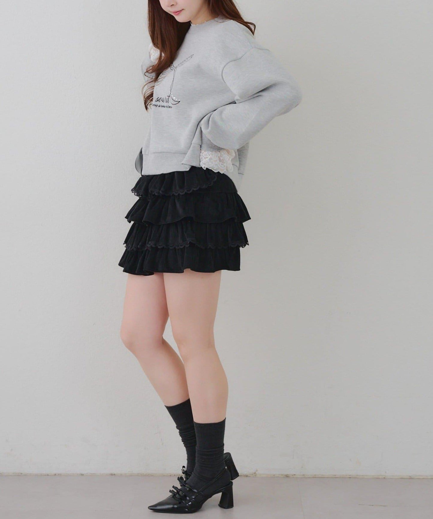 【RMAF】蕾絲荷葉邊迷你裙