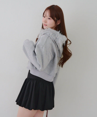 【RMAF】帶毛絨帽亮片連帽衫