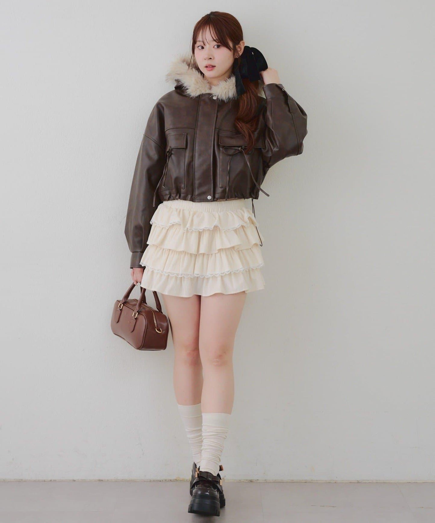 【RMAF】蕾絲荷葉邊迷你裙