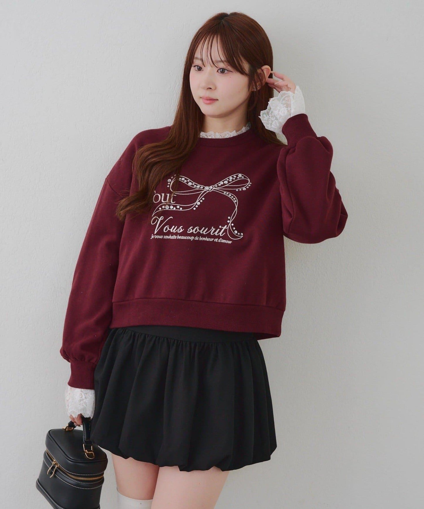 【RMAF】蕾絲裝飾寶石衛衣