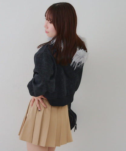 【RMAF】帶毛絨帽亮片連帽衫