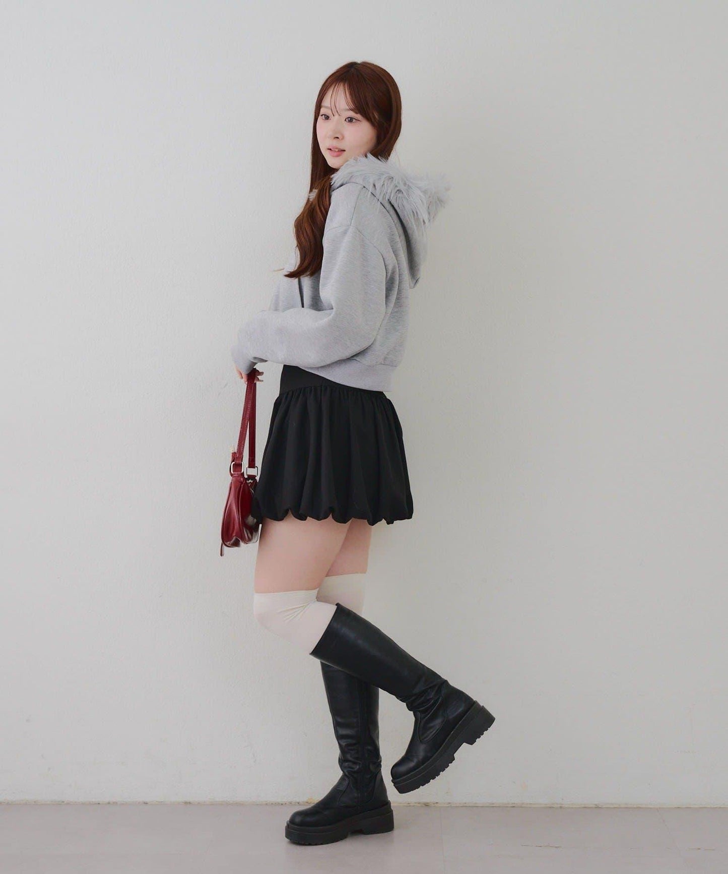 【RMAF】帶毛絨帽亮片連帽衫