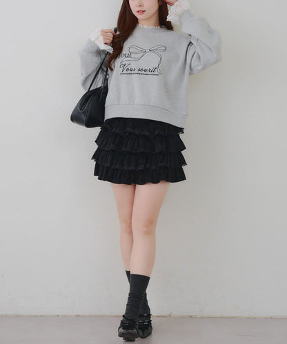 【RMAF】蕾絲荷葉邊迷你裙