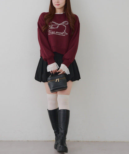 【RMAF】蕾絲裝飾寶石衛衣