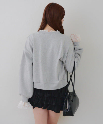 【RMAF】蕾絲裝飾寶石衛衣