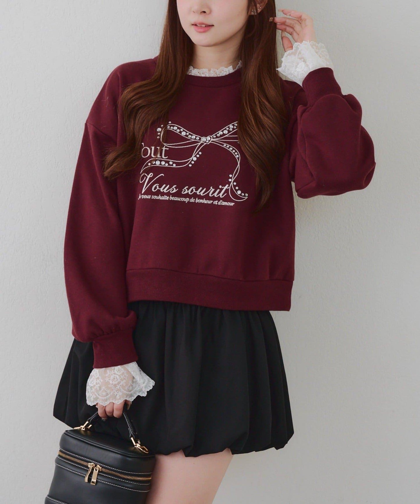 【RMAF】蕾絲裝飾寶石衛衣