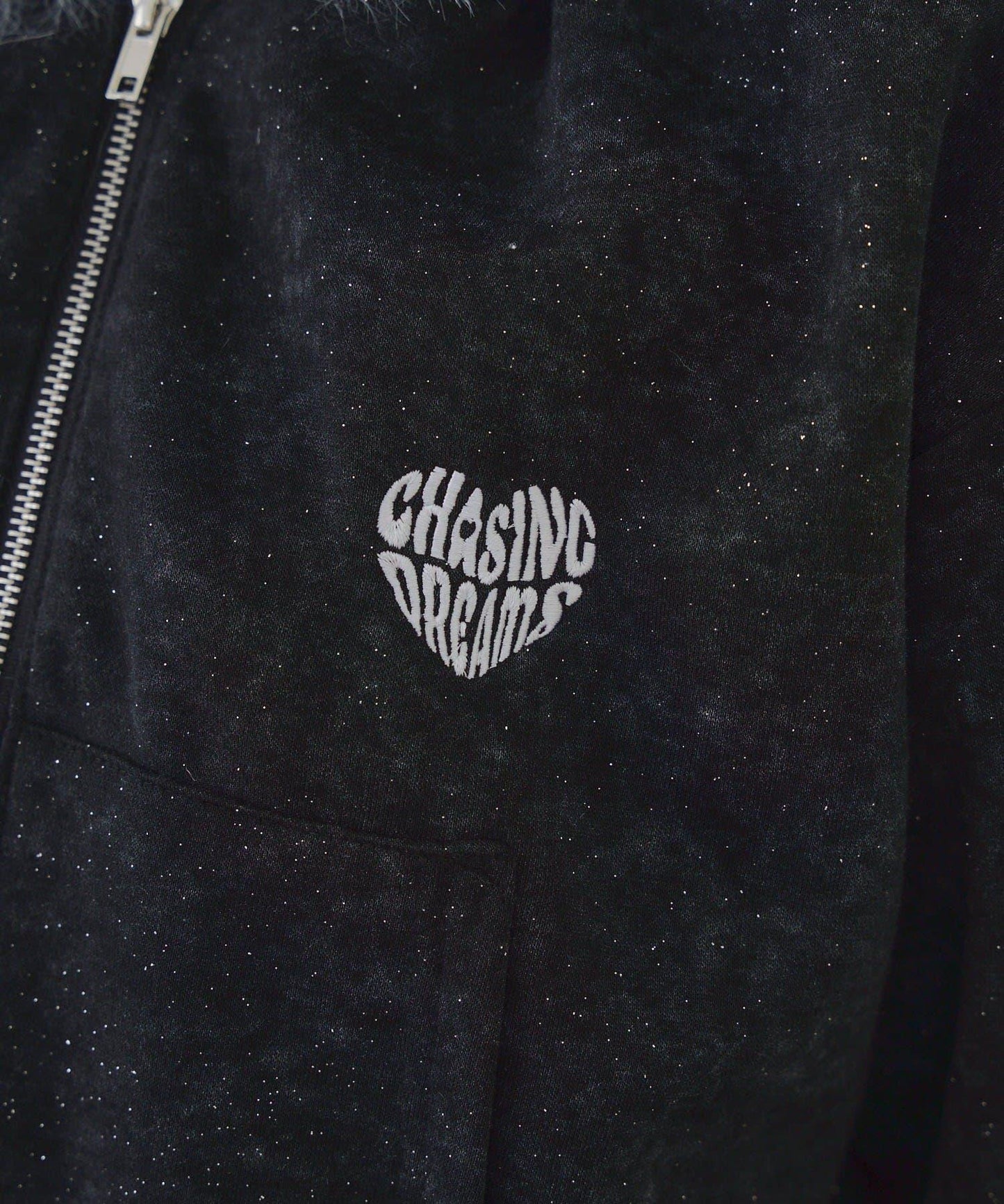 【RMAF】帶毛絨帽亮片連帽衫