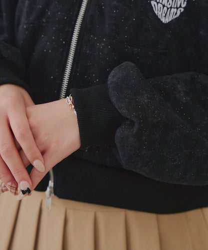 【RMAF】帶毛絨帽亮片連帽衫