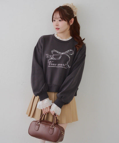 【RMAF】蕾絲裝飾寶石衛衣