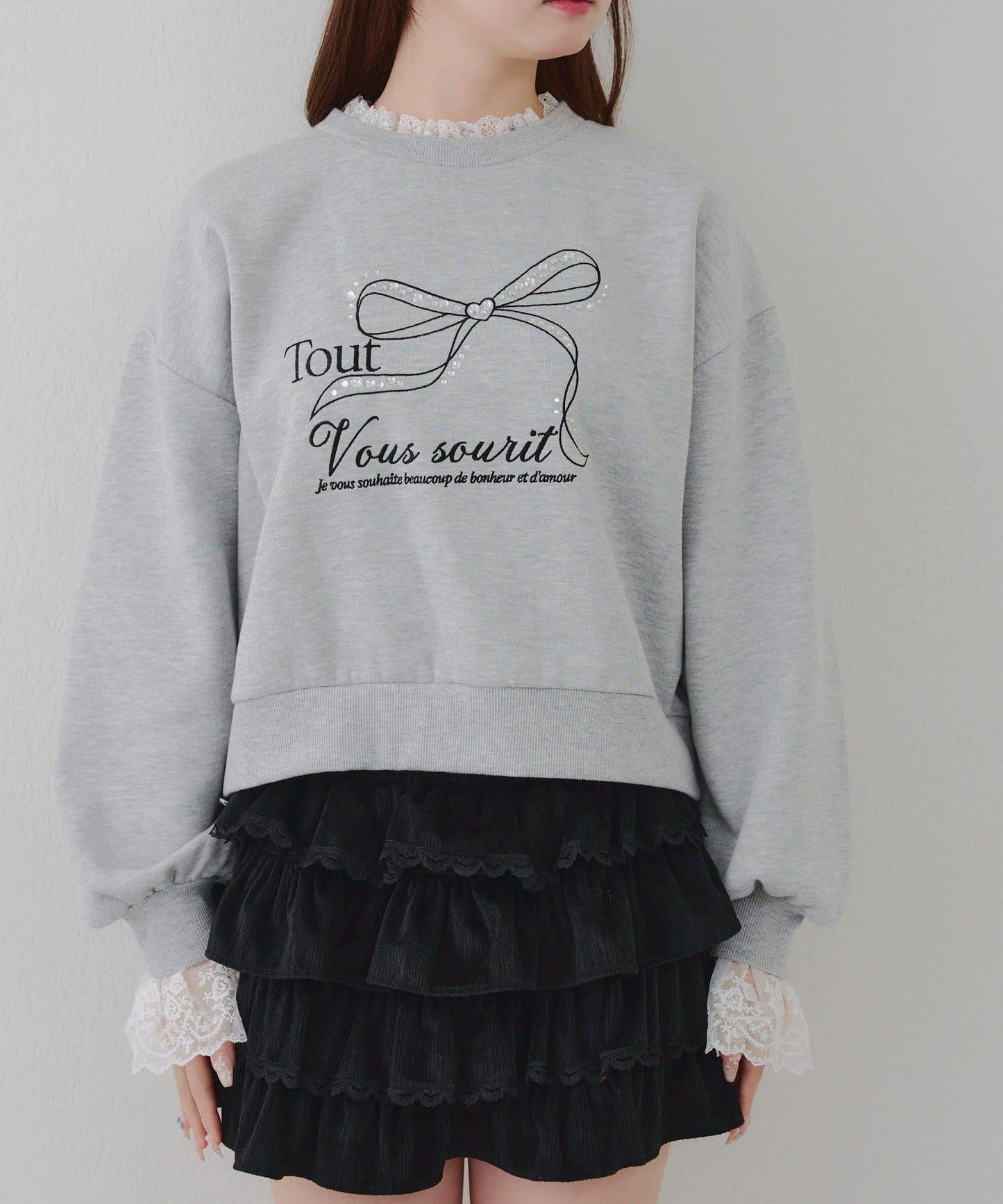 【RMAF】蕾絲裝飾寶石衛衣