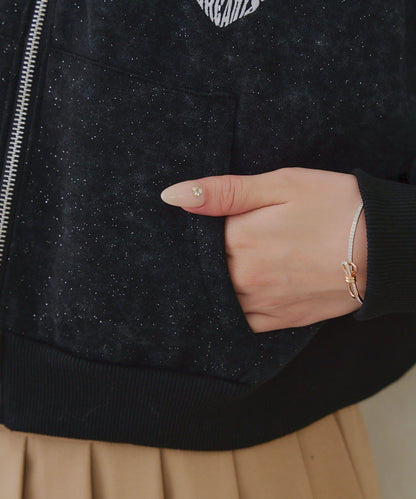 【RMAF】帶毛絨帽亮片連帽衫