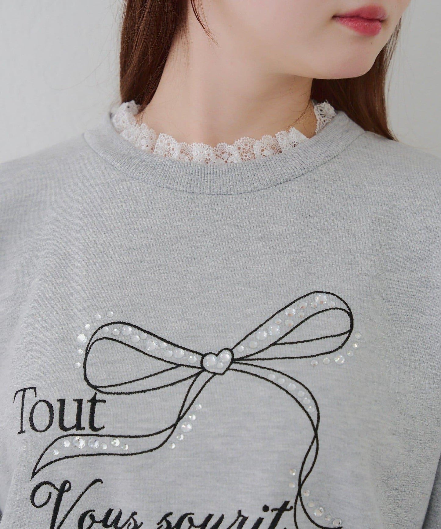 【RMAF】蕾絲裝飾寶石衛衣