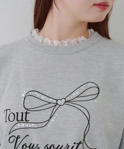 【RMAF】蕾絲裝飾寶石衛衣