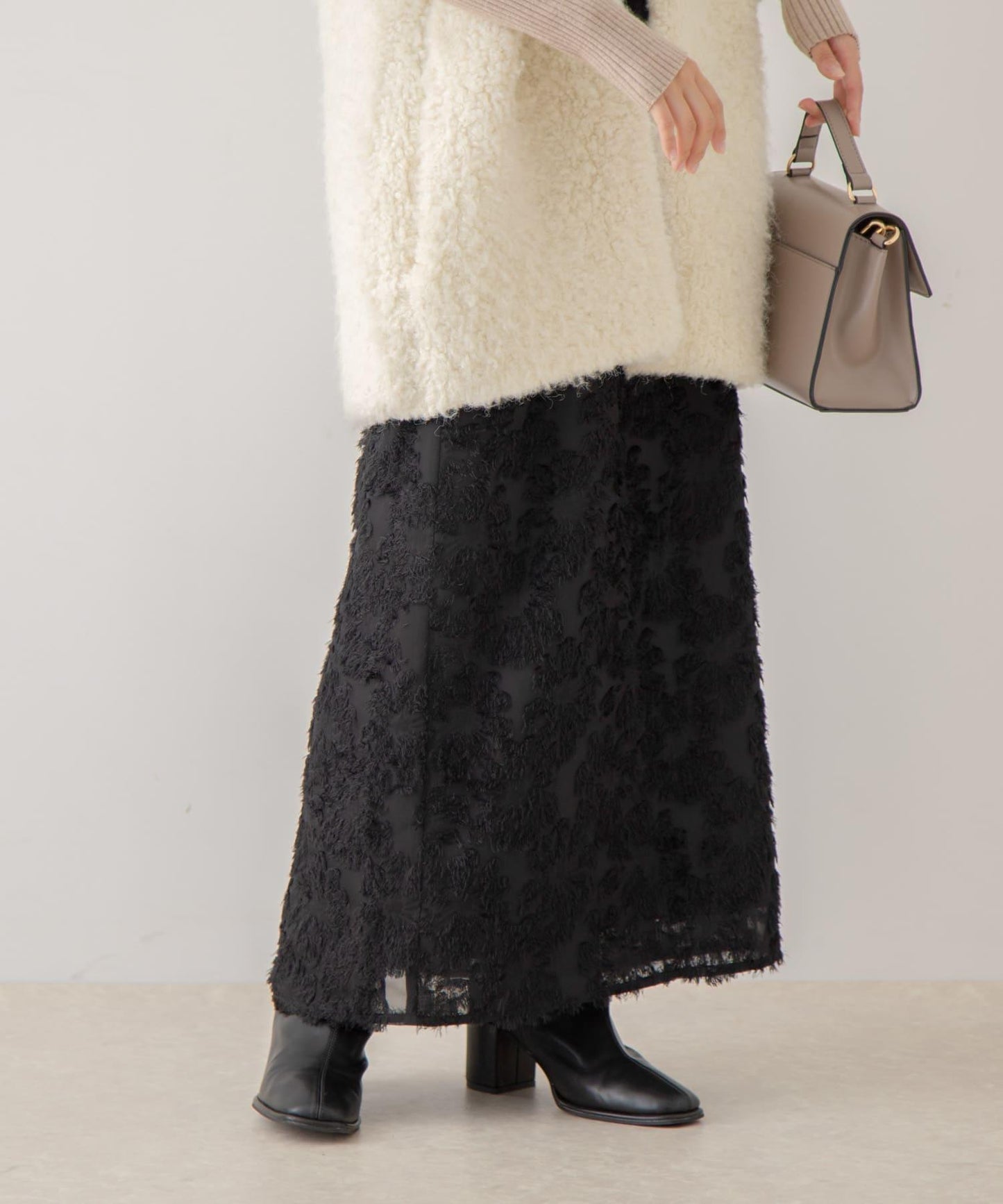 花卉提花直筒裙