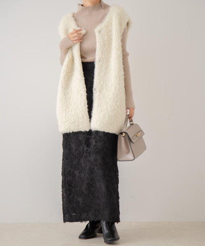 花卉提花直筒裙