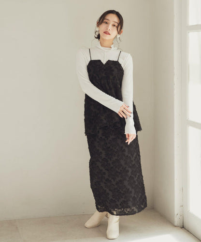 花卉提花直筒裙