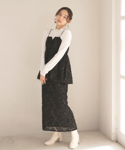 花卉提花直筒裙