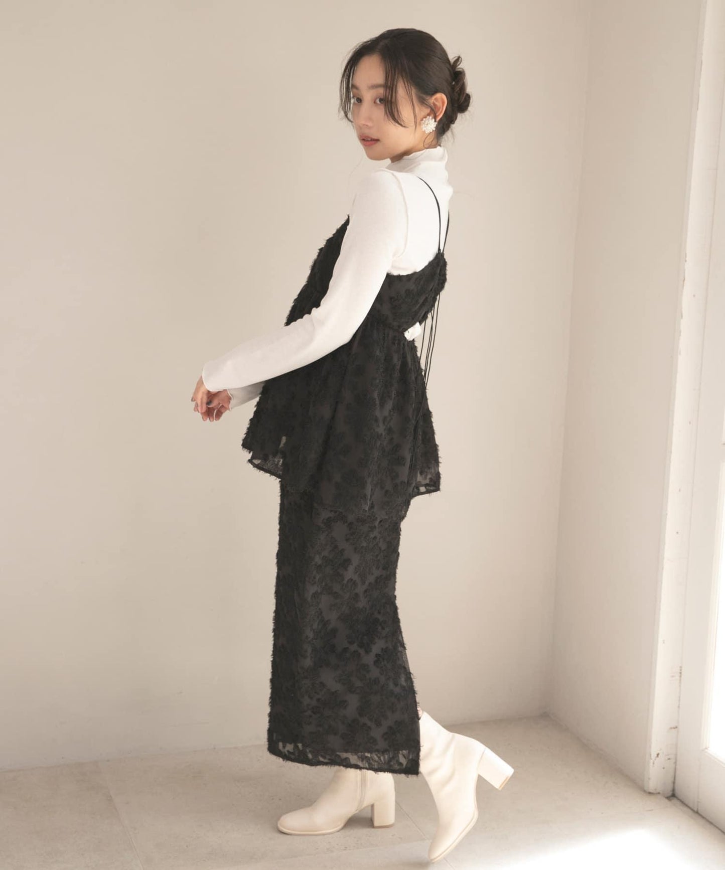 花卉提花直筒裙