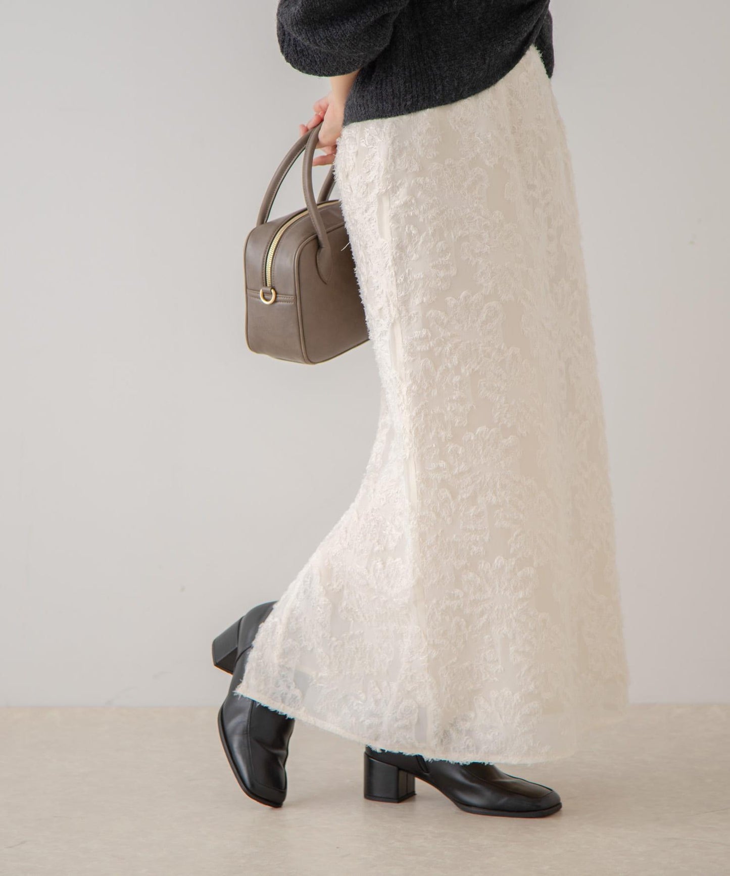 花卉提花直筒裙