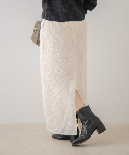 花卉提花直筒裙