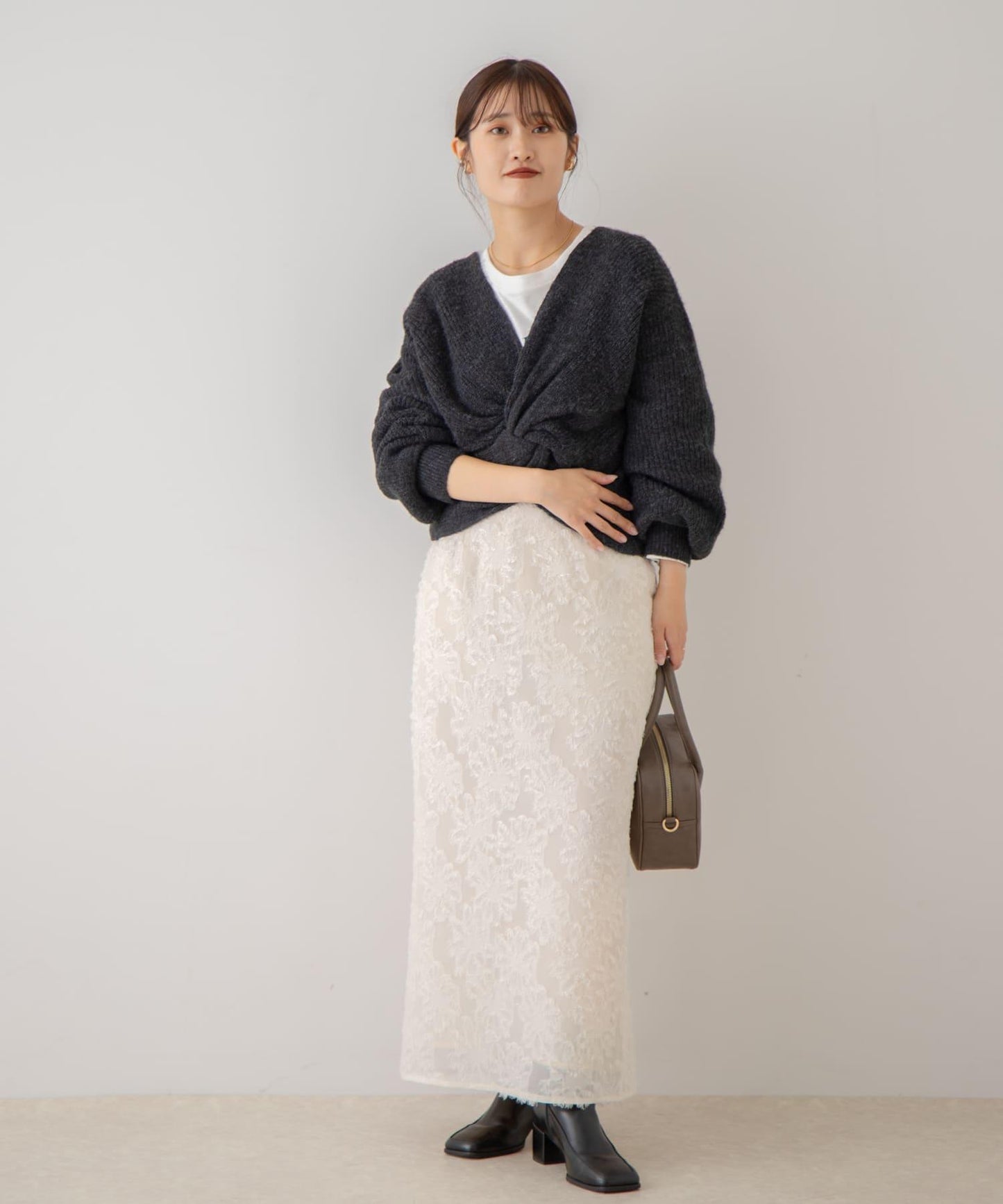 花卉提花直筒裙