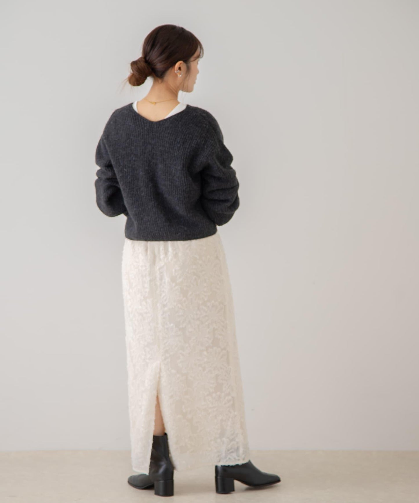 花卉提花直筒裙