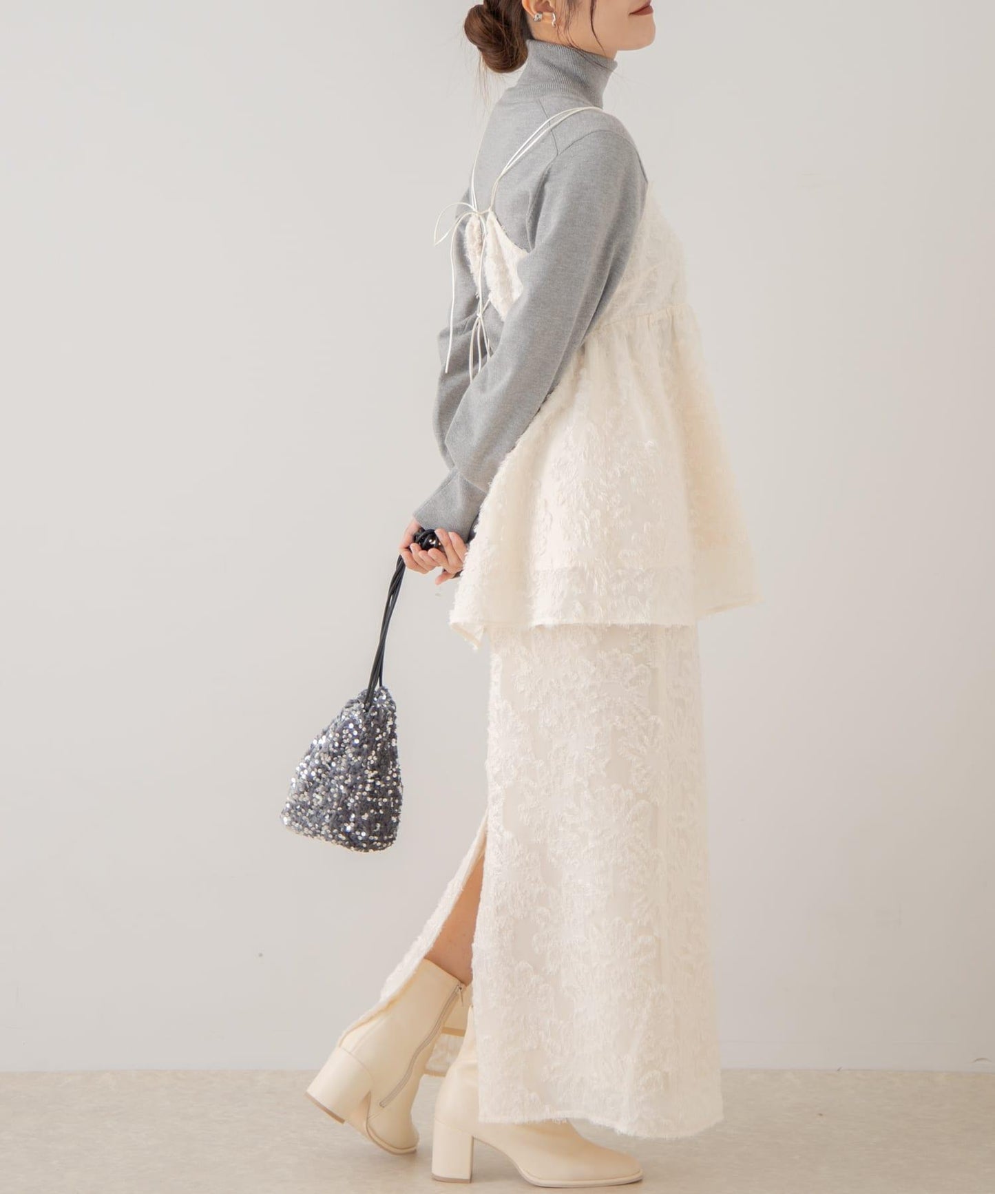 花卉提花直筒裙