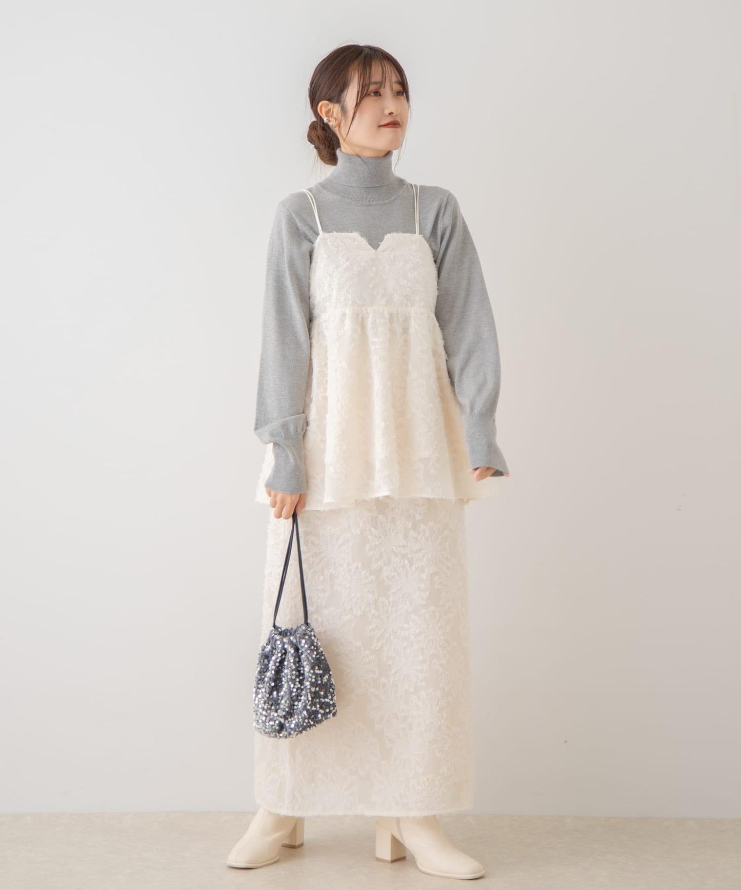 花卉提花直筒裙