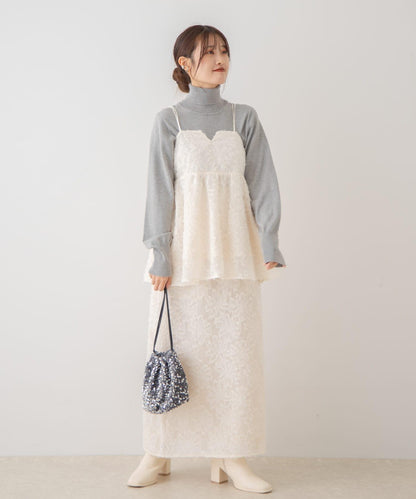 花卉提花直筒裙