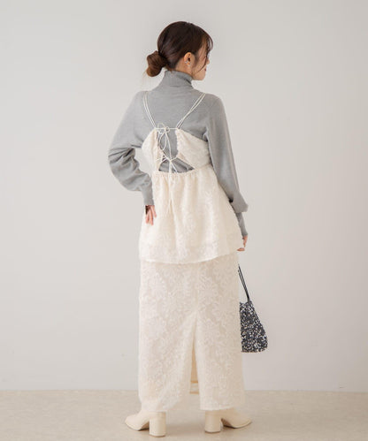 花卉提花直筒裙