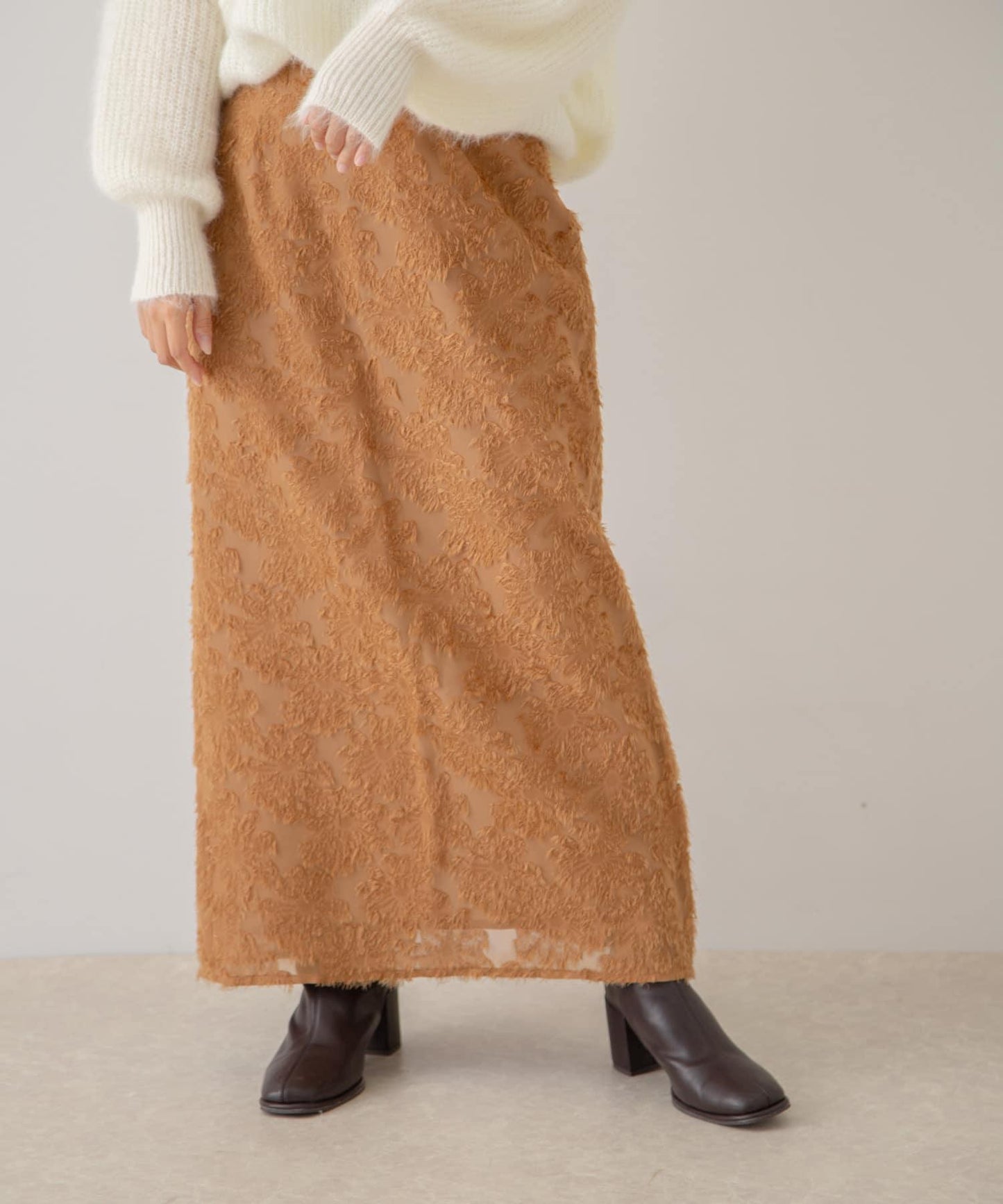 花卉提花直筒裙