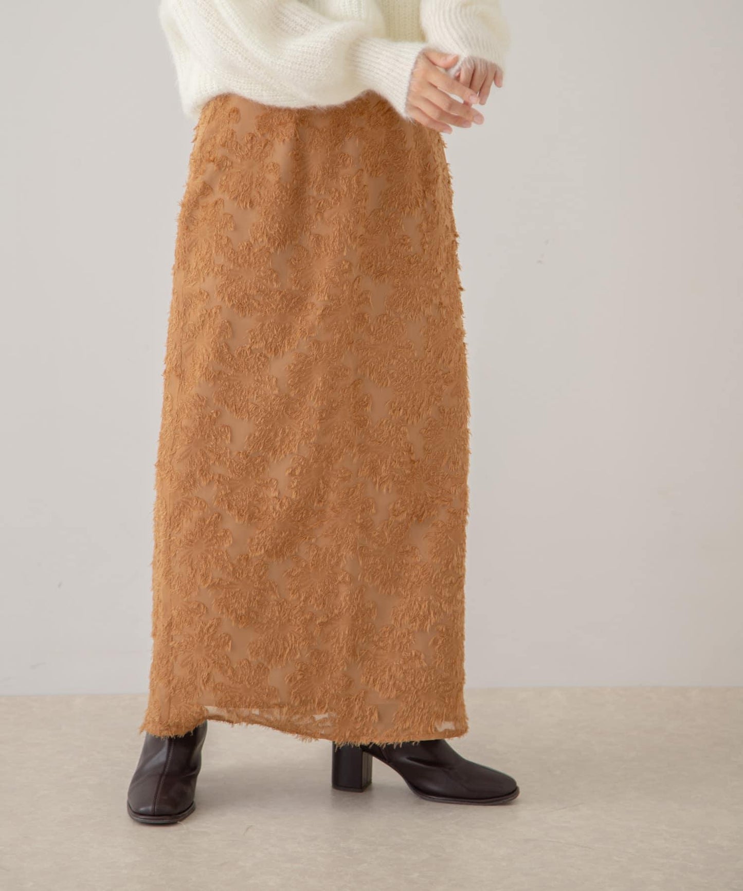 花卉提花直筒裙