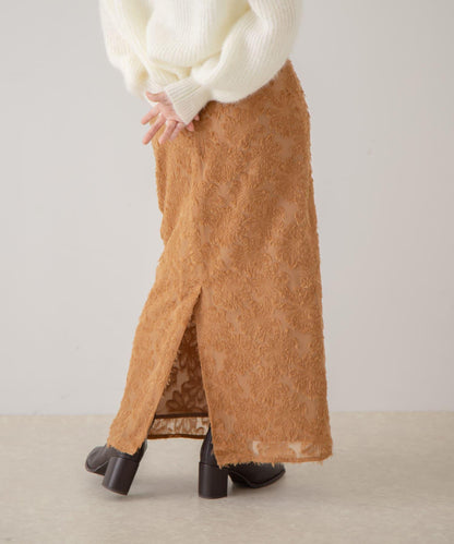 花卉提花直筒裙