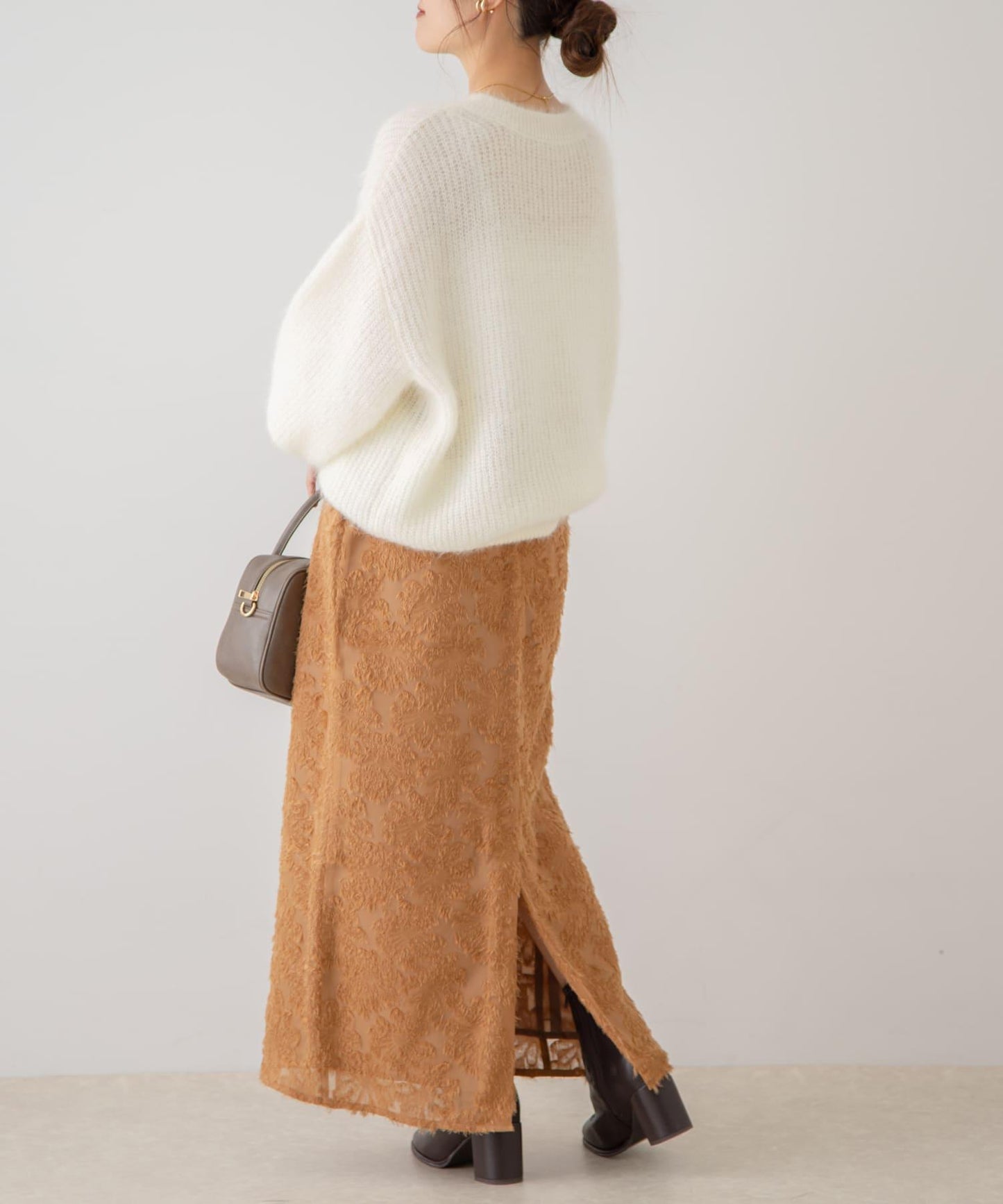 花卉提花直筒裙