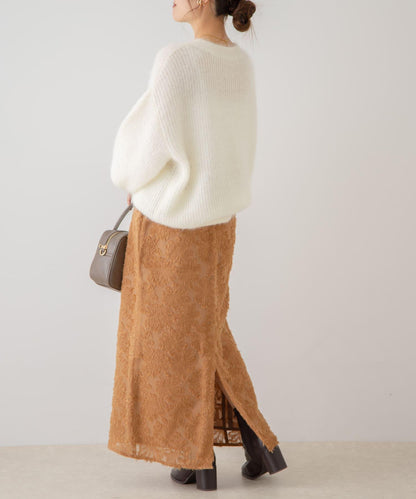 花卉提花直筒裙