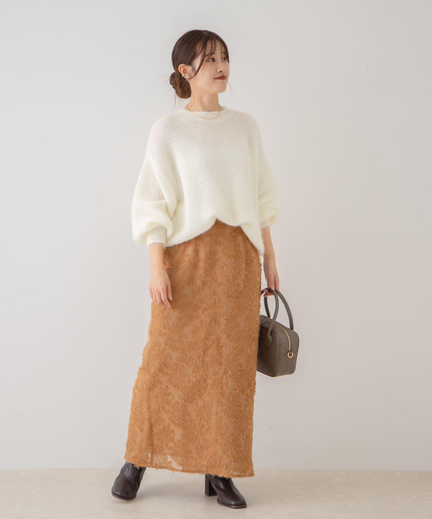 花卉提花直筒裙