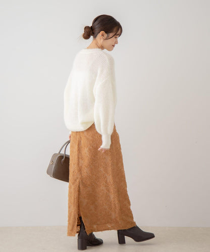 花卉提花直筒裙