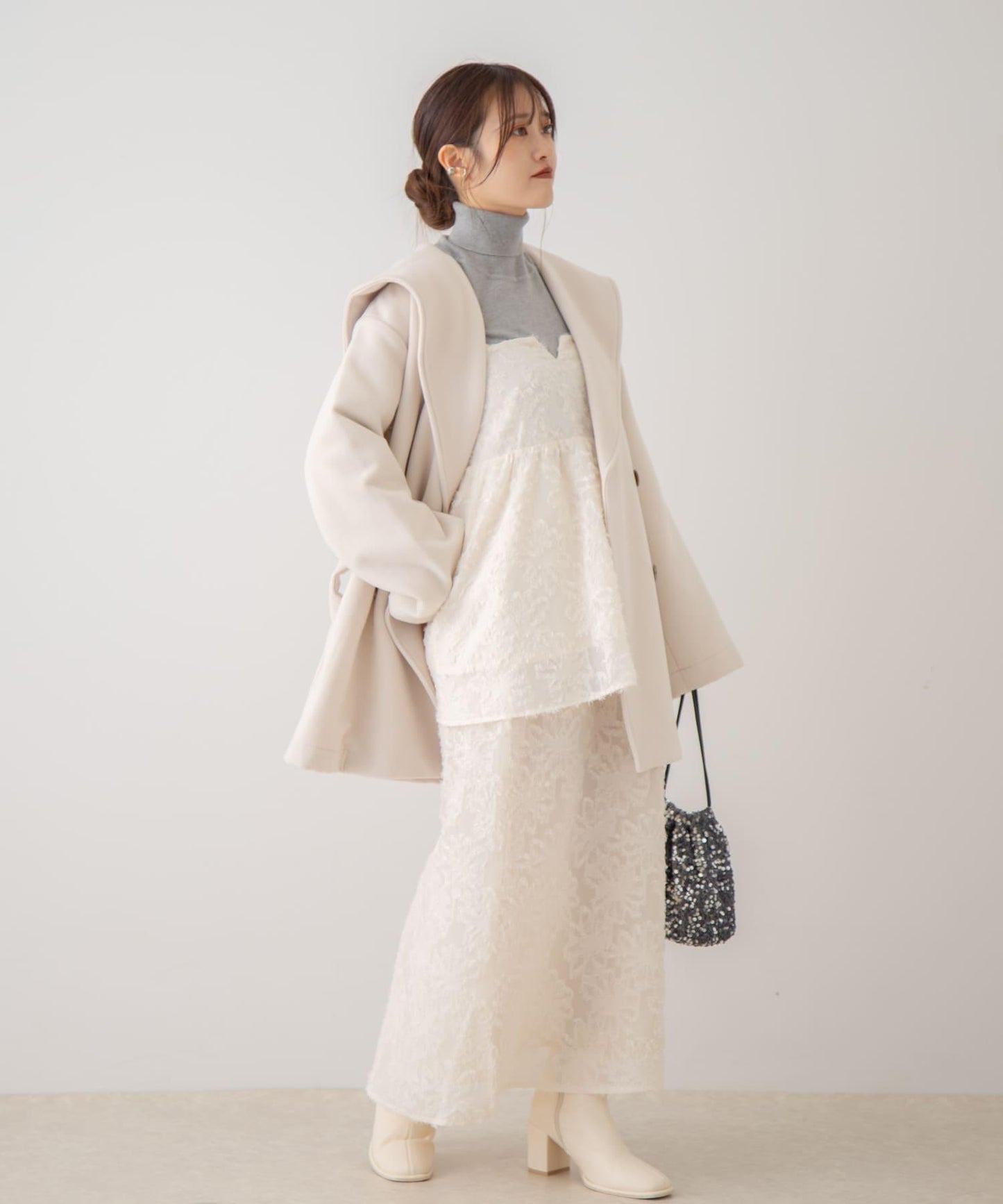 花卉提花直筒裙