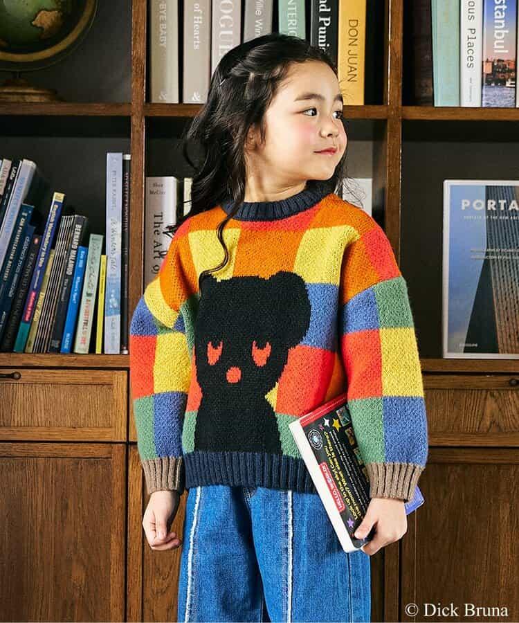 黑熊圖案針織套頭衫_可機洗