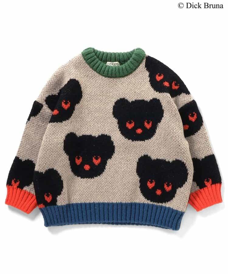 黑熊圖案針織套頭衫_可機洗