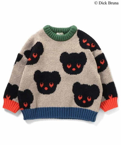 黑熊圖案針織套頭衫_可機洗